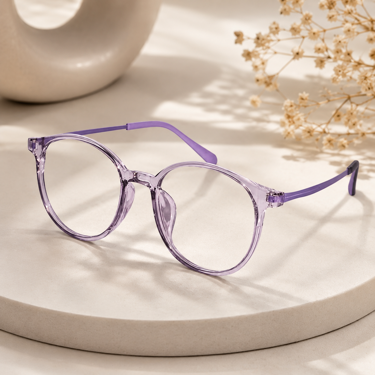 Full rim Light Weight Round Computer Glasses For Eye Protection For Women LKS81343-PURPL