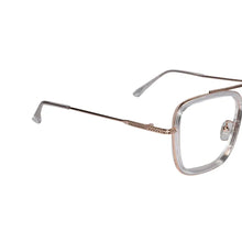 Transparent Gold Full Rim Rectangular Eyeglasses For Men