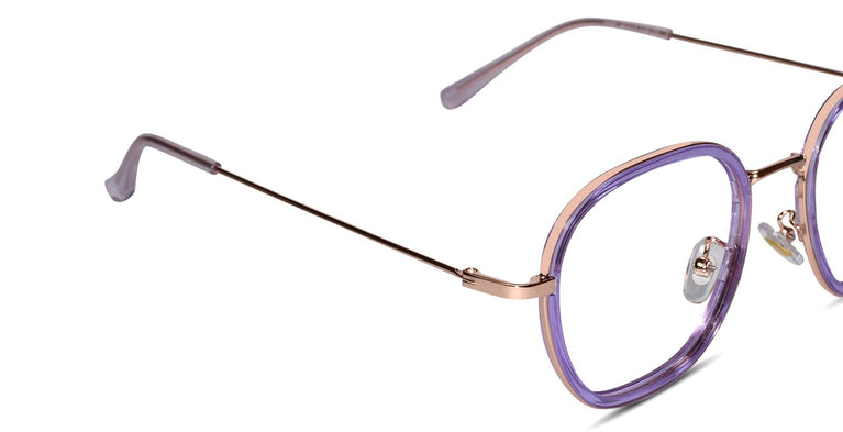 Purple Rose gold Full Rim Hexagonal Eyeglasses