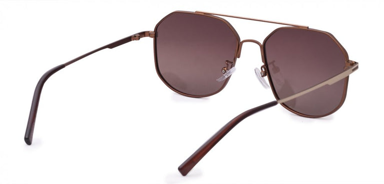 Pilot rectangle Brown golden sunglasses