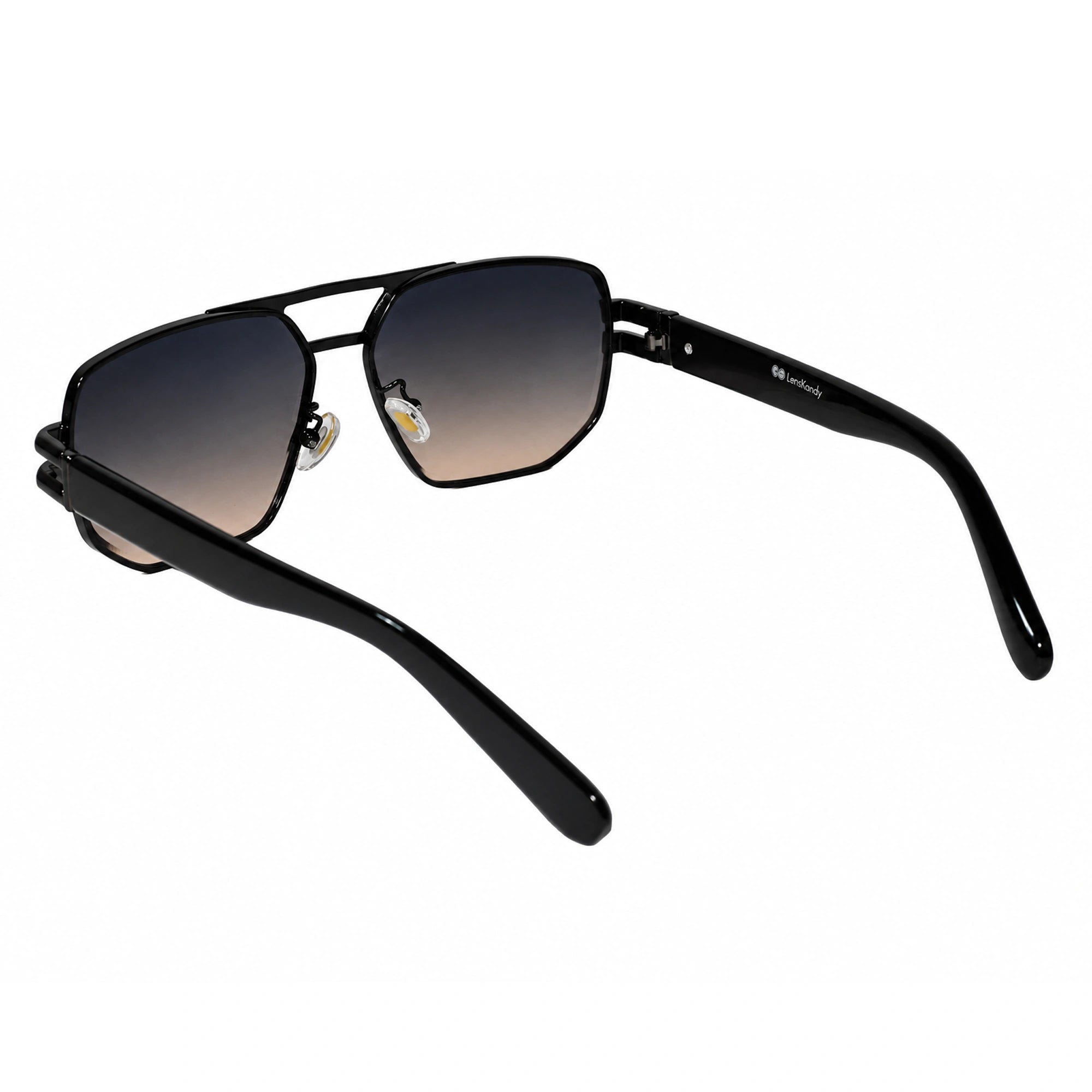Luxury Black Rectangular Sunglasses for Men LKS2708-GRY
