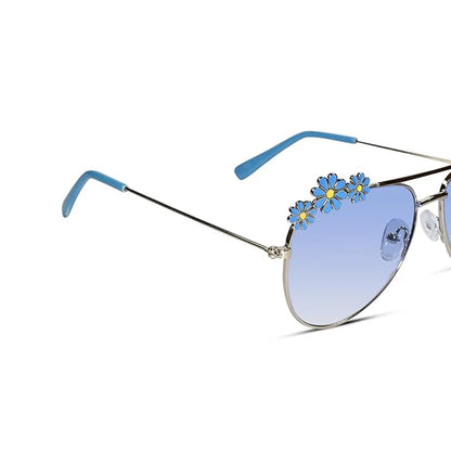 Aviator Pink Floral Sunglasses For Girls