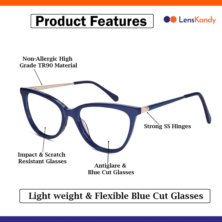 Blue Cate Eye Reading Glasses