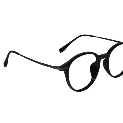 Black Metal Round Eyeglasses For Women & Men