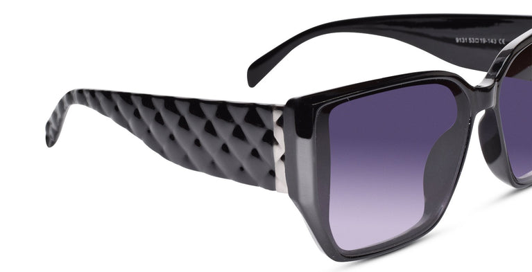 Designer Black Rectangular Sunglasses