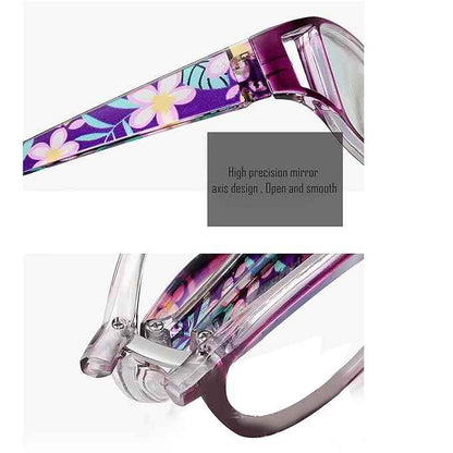Foldable Purple Full Rim Reading Glasses For Women