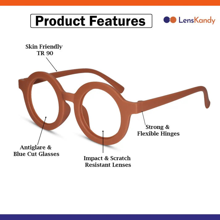 Round Shape White Color Eyeglasses For Kids