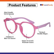 Hexagonal Shape Pink Color Eyeglasses For Kids