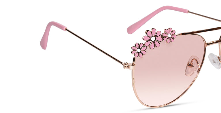 Peach color flower design with peach lenses Sunglasses