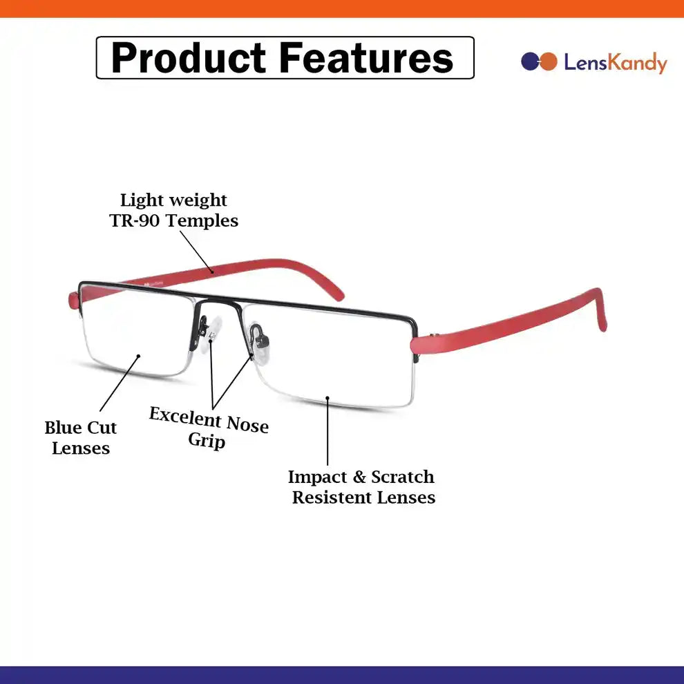 designer reading eyeglasses frames,emphasizing anti glare lens technology.