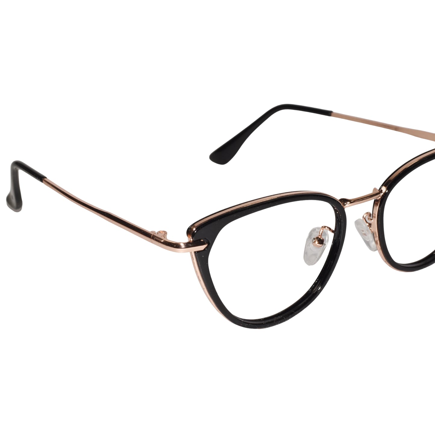 Black-Gold Cat-Eye Eyeglasses For Women