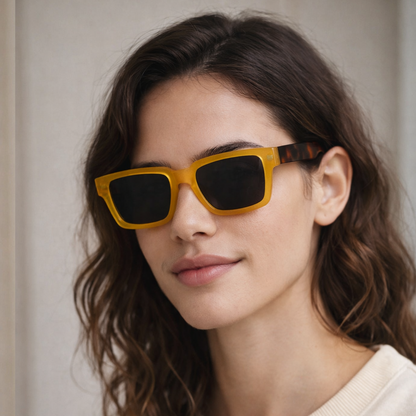 Clip On Rectangular Animal Print Eyeglasses For Men & Women