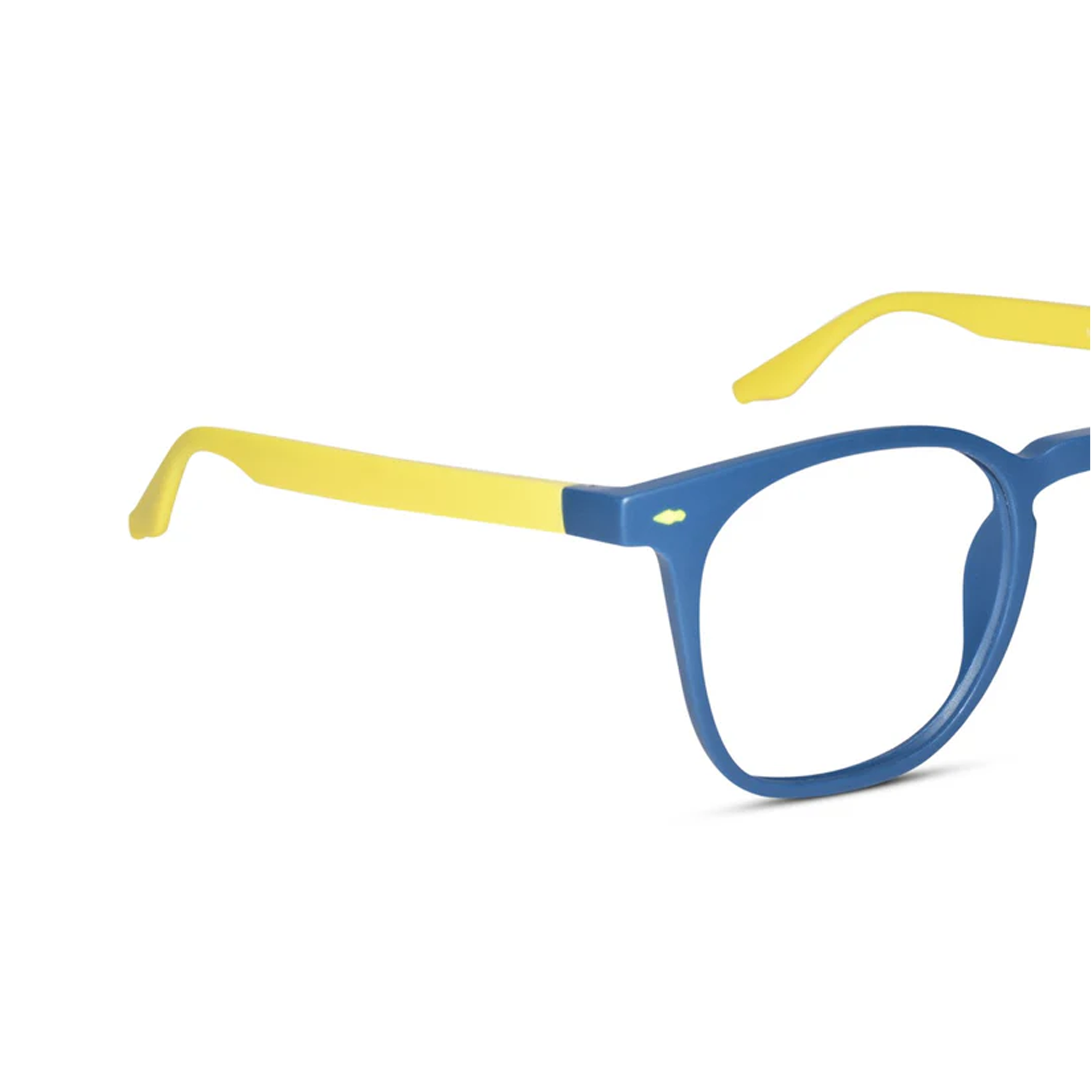 Stylish Matt Blue-Yellow Wayfarer Eyeglasses For Men & Women