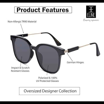 Luxury Black Square Sunglasses For Women