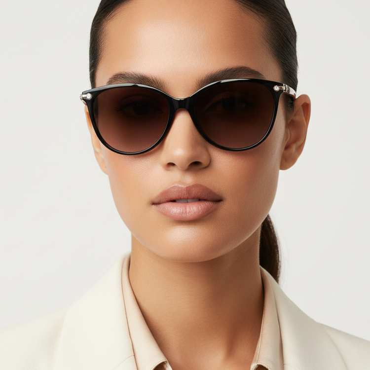 RoyalGaze|Polarized Cateye Brown Sunglasses For Women LKS9055-BRN