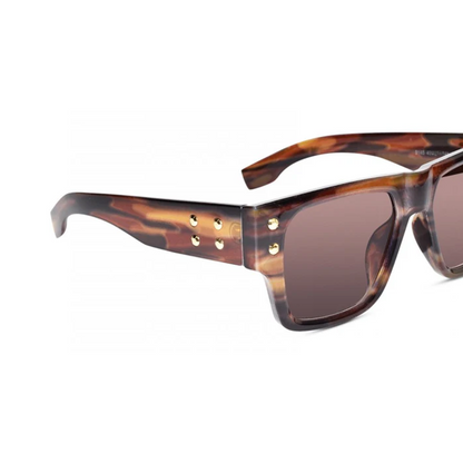 Stylish Bold Rectangular Brown Sunglasses For Men