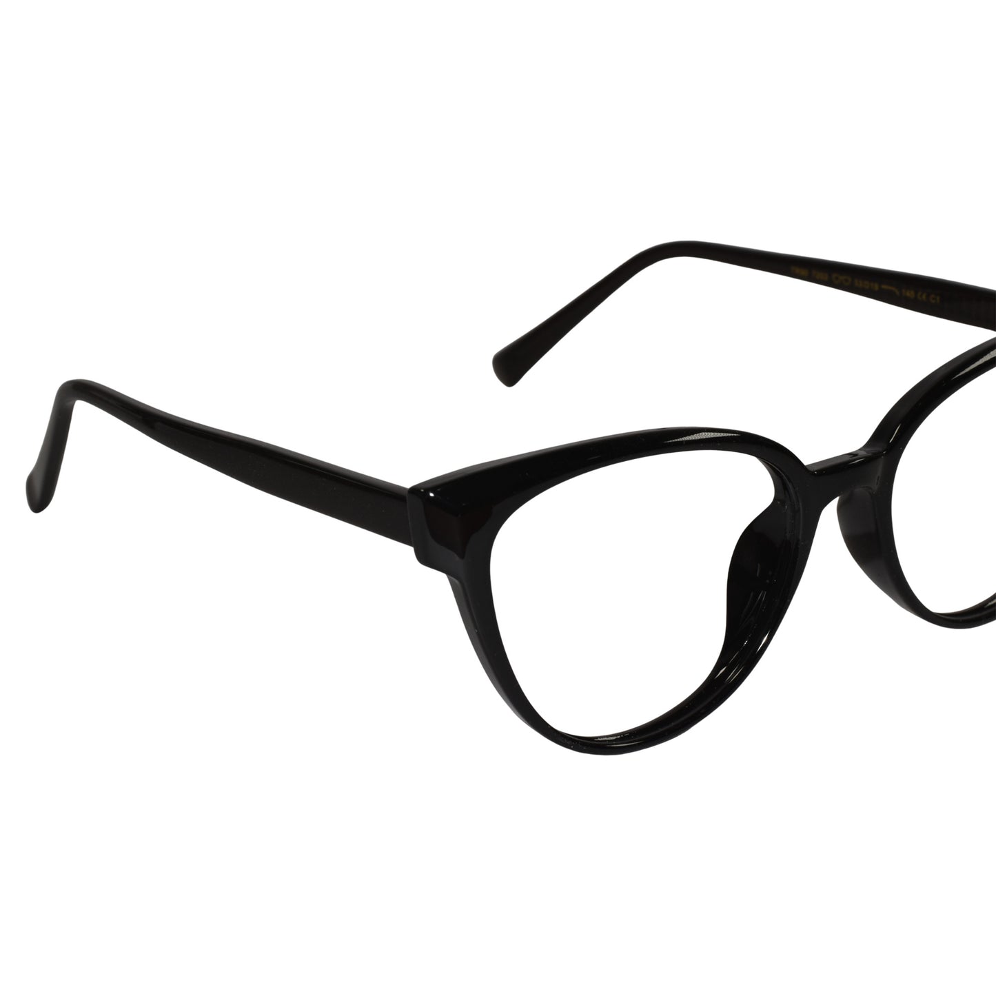 Glossy Black Cat-eye Eyeglasses For Women