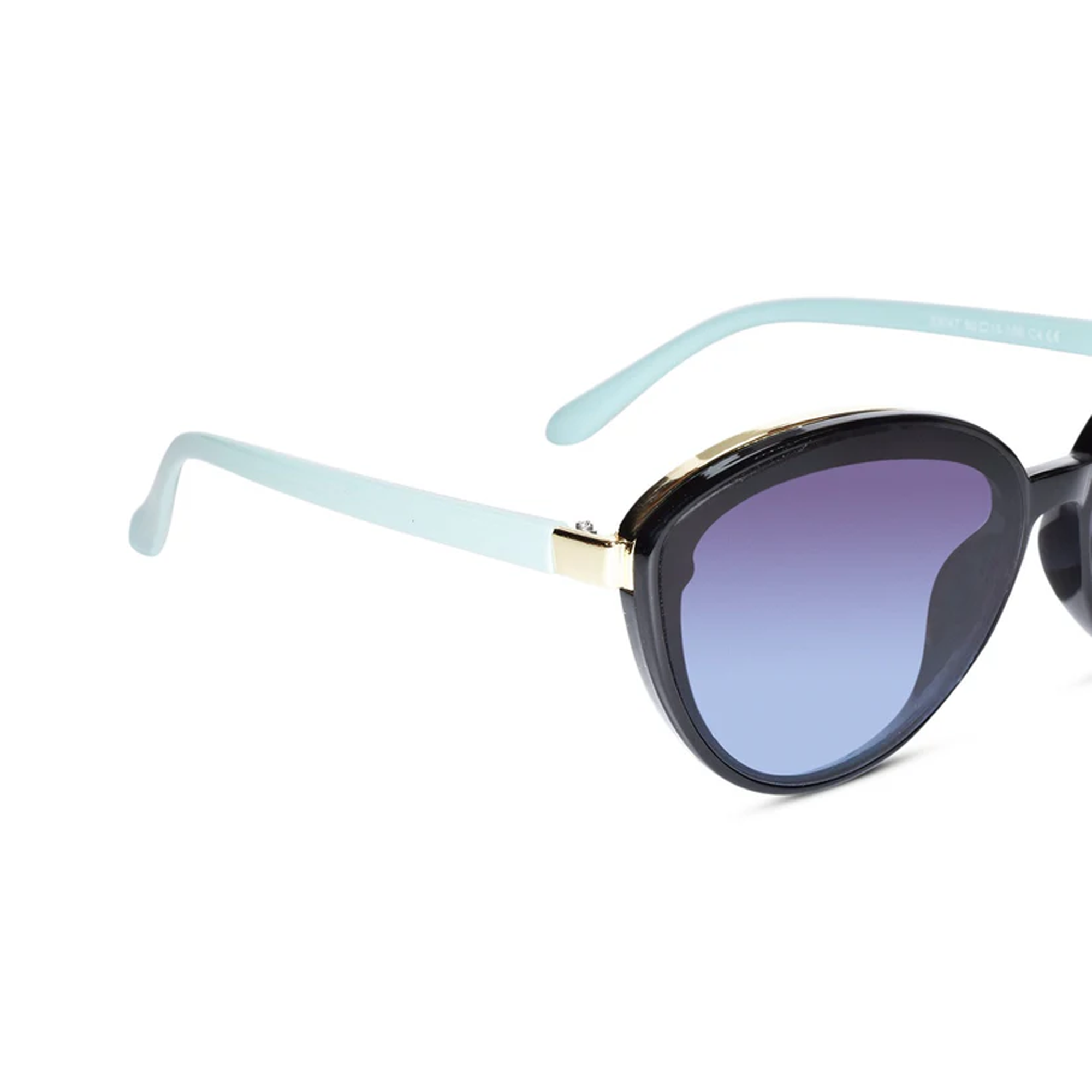 Designer Cat Eye Black-Green Sunglasses For Women LKS53047-BLUE