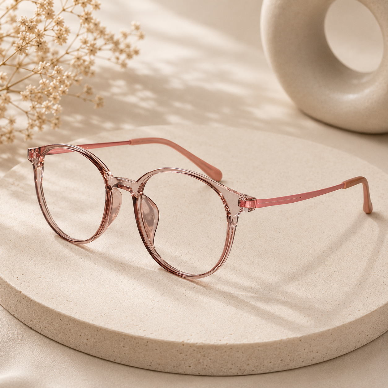 Full rim Light Weight Round Computer Glasses For Eye Protection For Women LKS81343-PNK