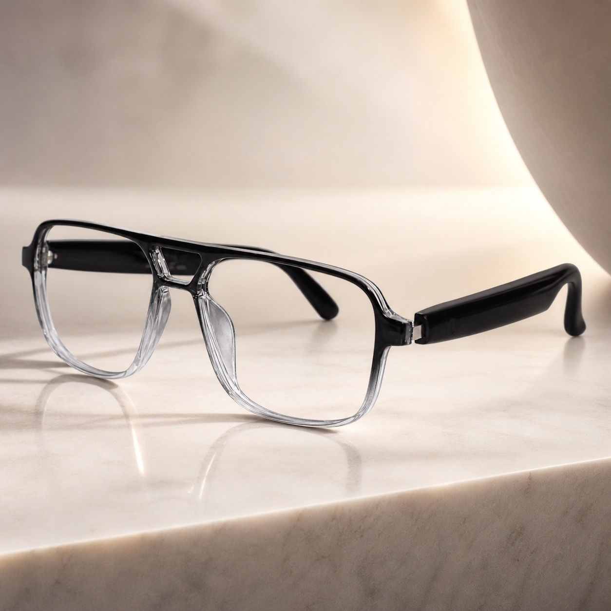 Photo Chromatic Black Smart Eyeglasses For Men & Women LKGS-010-BLK
