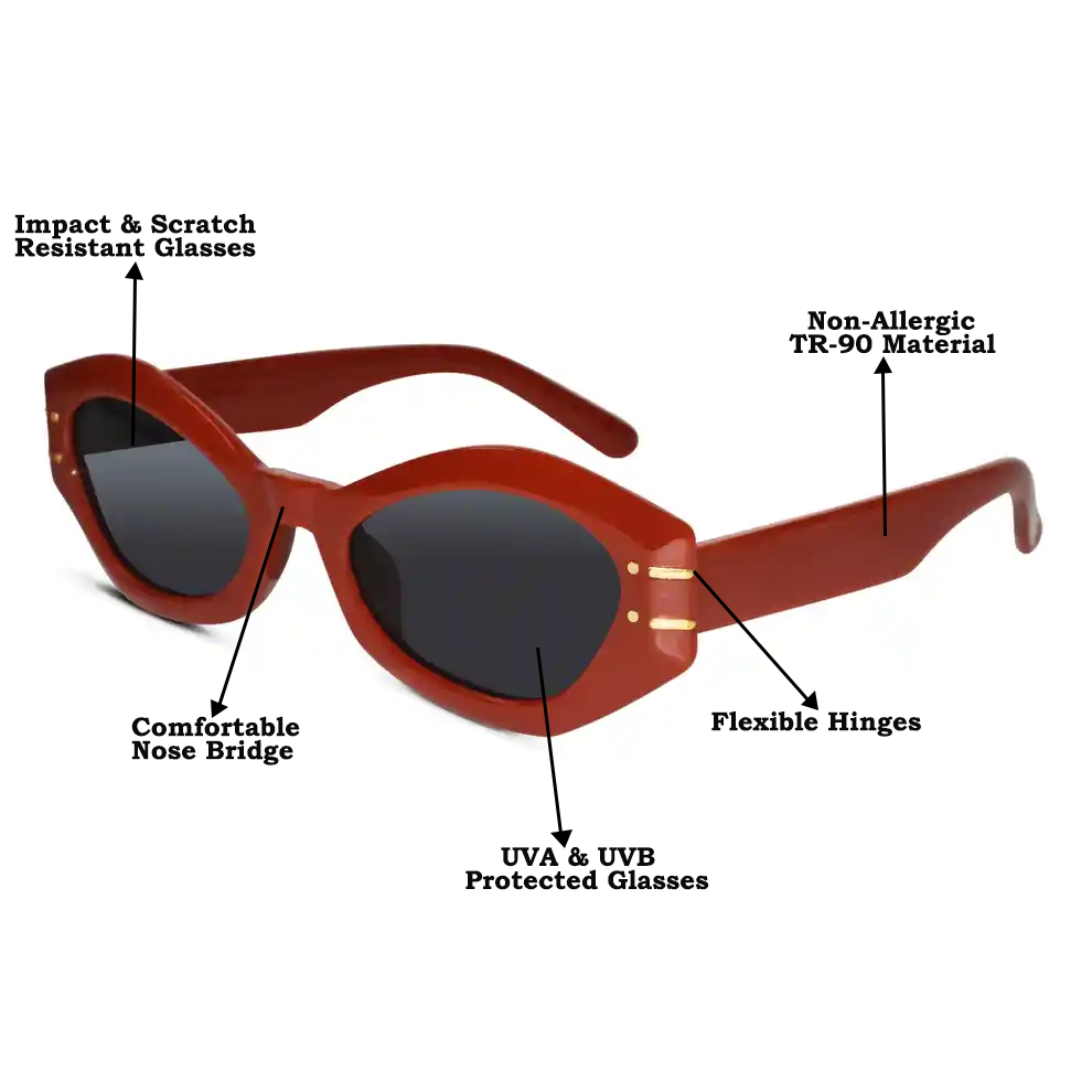 White Bold Cat eye Sunglasses For Women