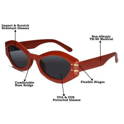 White Bold Cat eye Sunglasses For Women