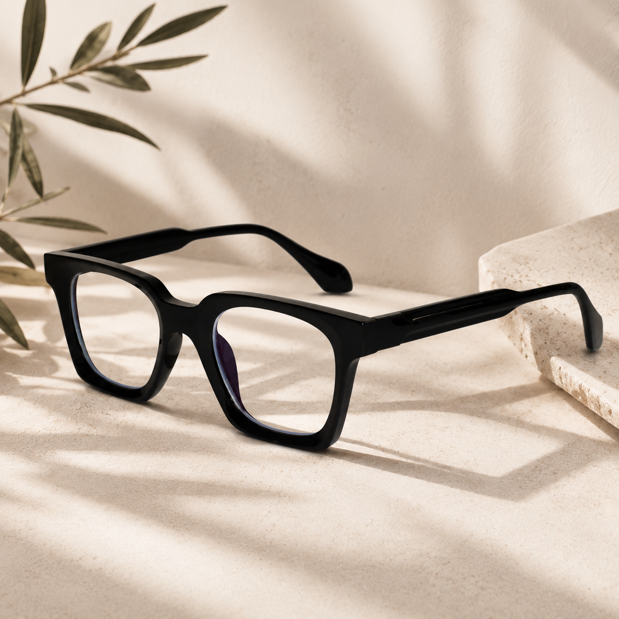 Square Bold Eyeglasses for Men & Women LKS5168-BLK