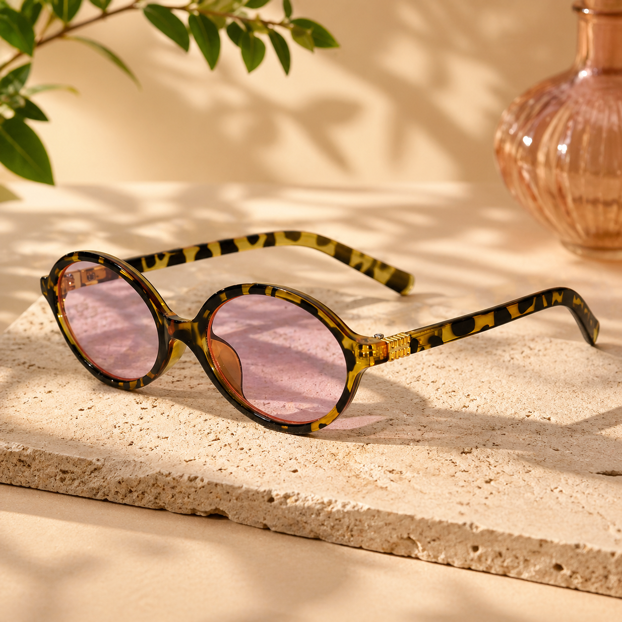 Premium Round Sunglasses for Women ELS2026S018-DA PNK