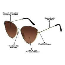 Vintage | Metal BRN Cateye Sunglasses For Women