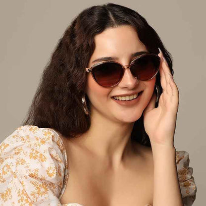 Trendy Brown Cat Eye  Sunglasses for Women