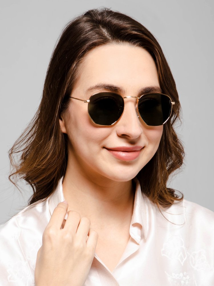 Vintage Golden hexagonal sunglasses