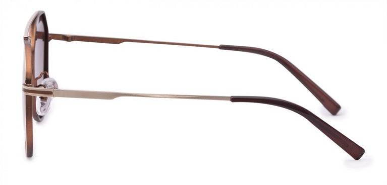 Pilot rectangle Brown golden sunglasses