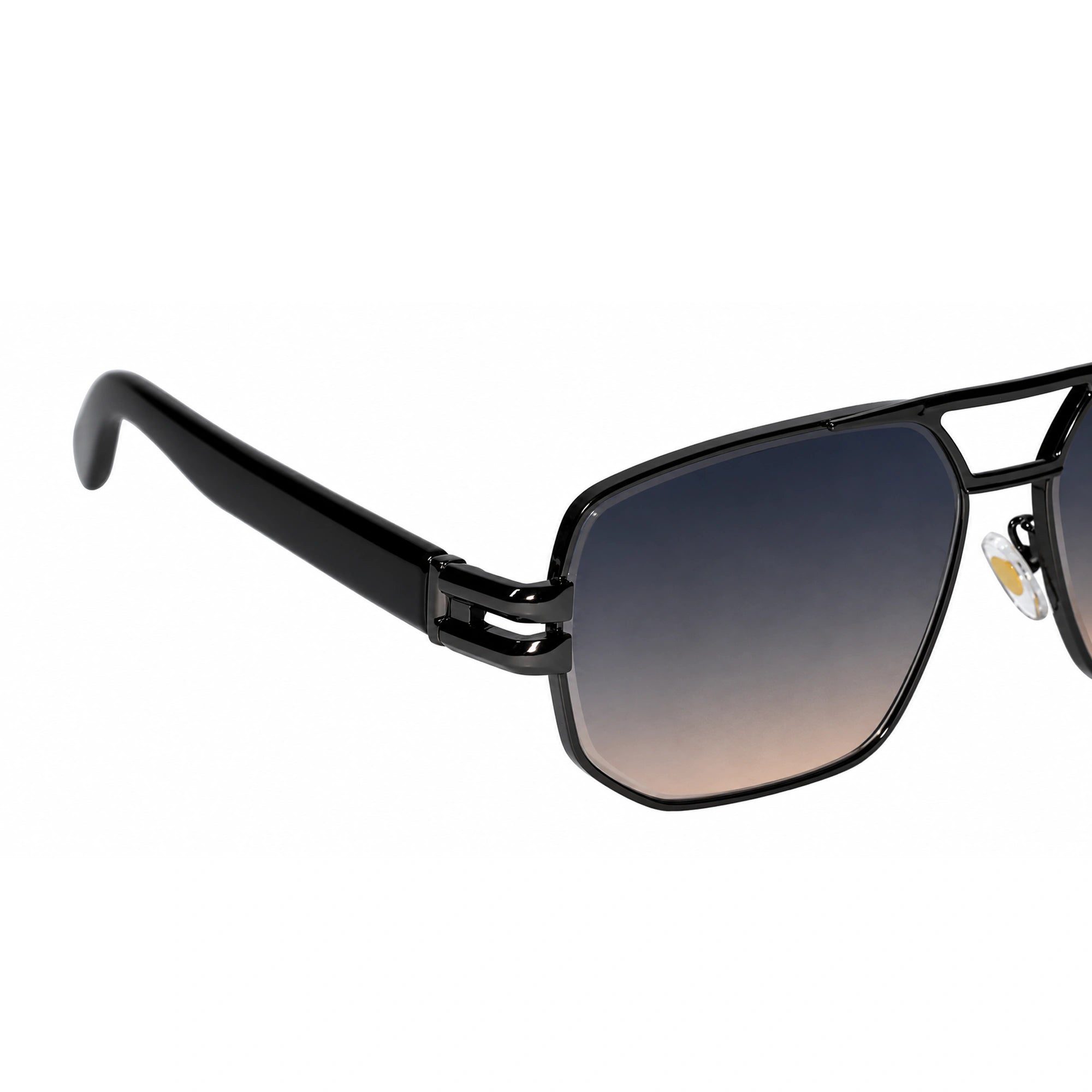 Luxury Black Rectangular Sunglasses for Men LKS2708-GRY