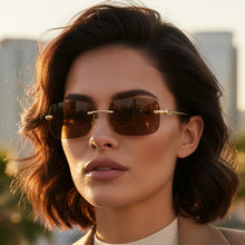Rimless Rectangle Sunglasses for Men & Women