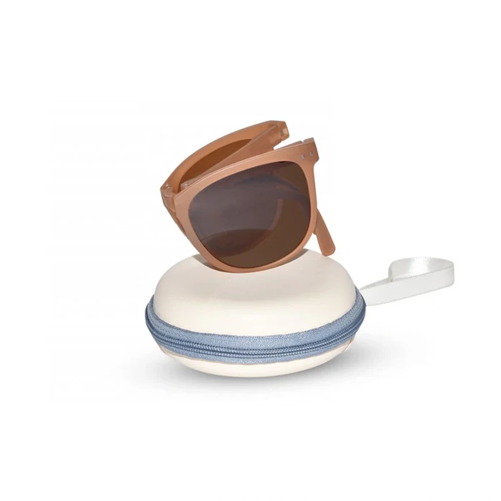 Foldable Polarized Matt Brown Wayfarer Sunglasses