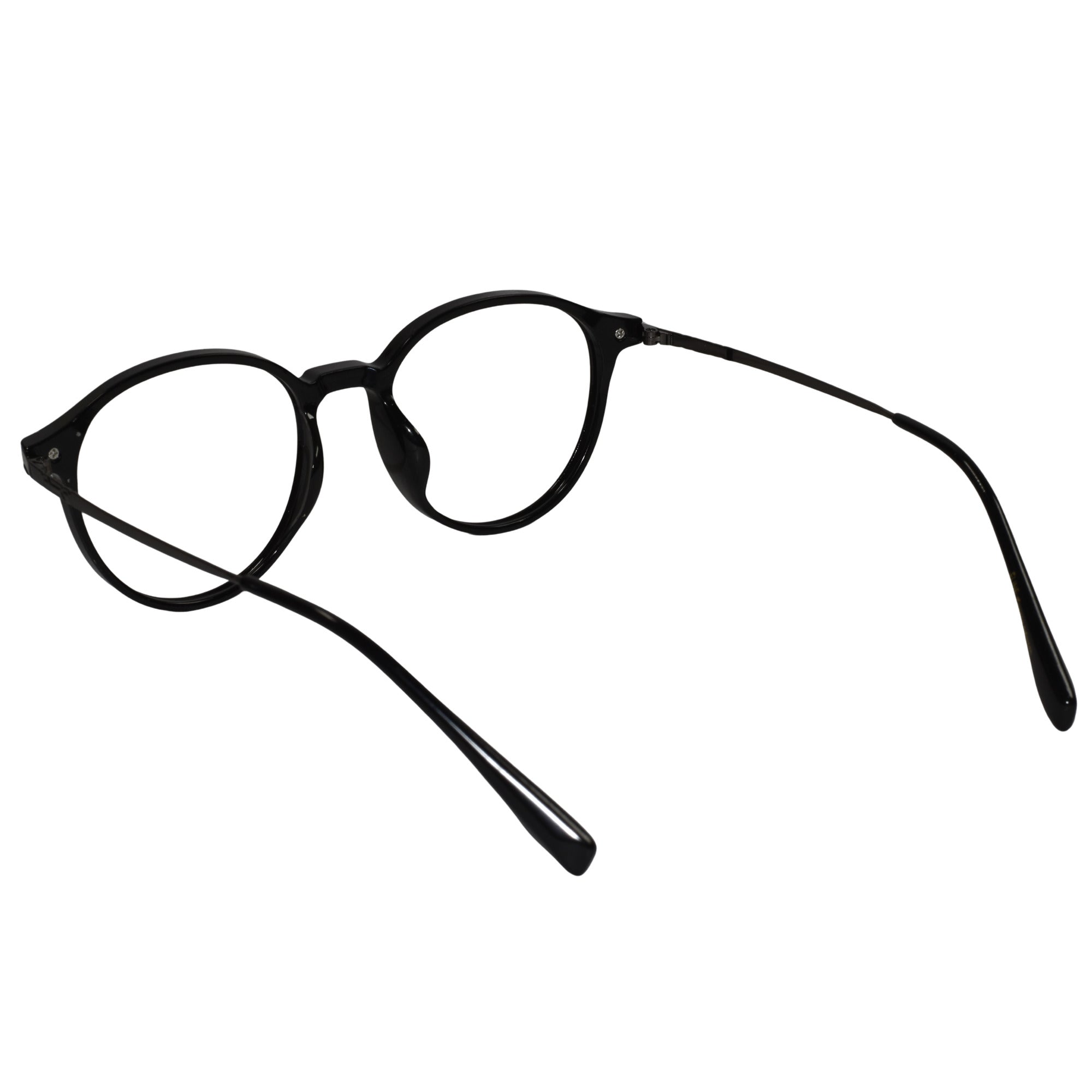 Black Metal Round Eyeglasses For Women & Men