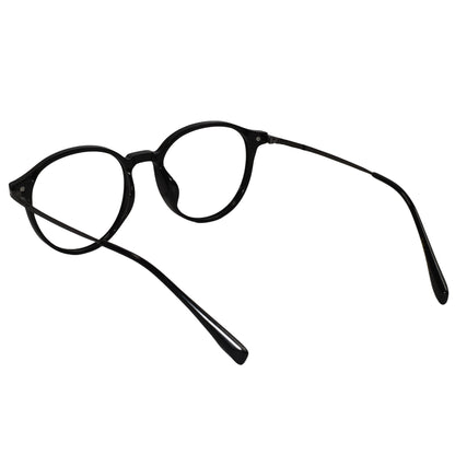 Black Metal Round Eyeglasses For Women & Men