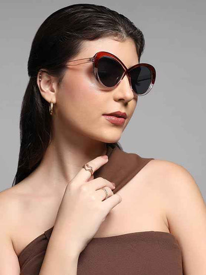 Black Cat eye Oversize Sunglasses For Women