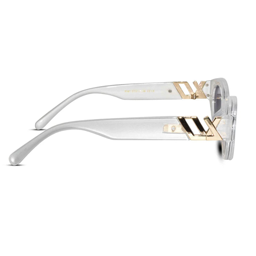 Zenith | Polarised Designer White Cateye Sunglasses for Women LKS5161-WHT