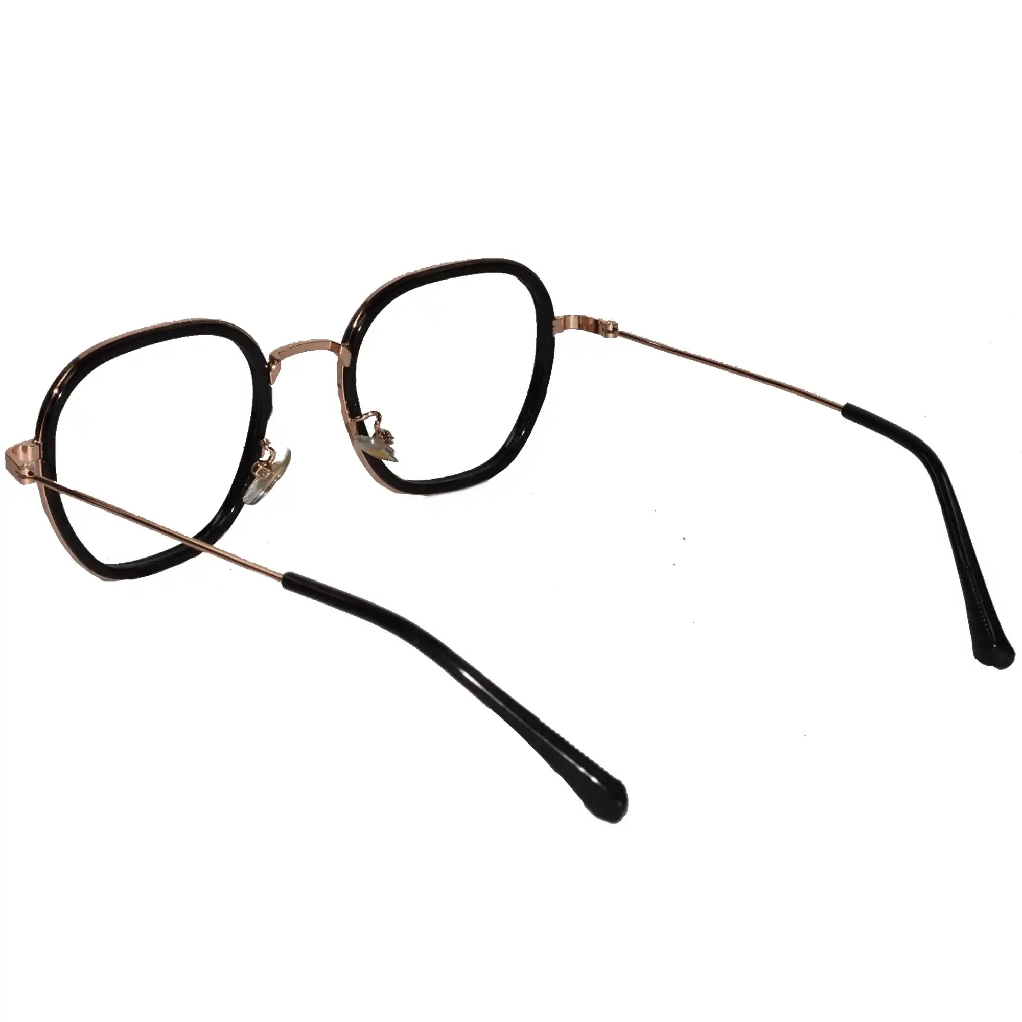 Black Rose Gold Full Rim Hexagonal Eyeglasses