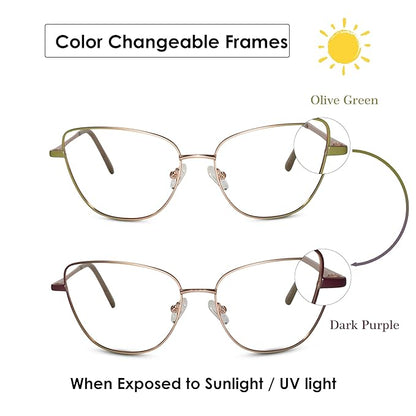 Color changing frame with Computer glasses for eye protection For women