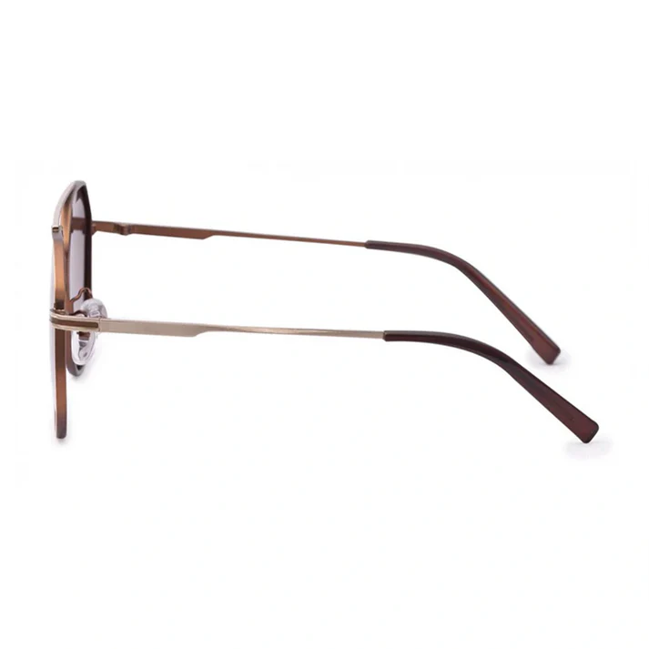 Gold Aviator Sunglasses For Men and women LKS1759-BRN