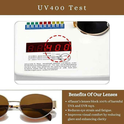 Retro Golden Oval Sunglasses for Women & Men