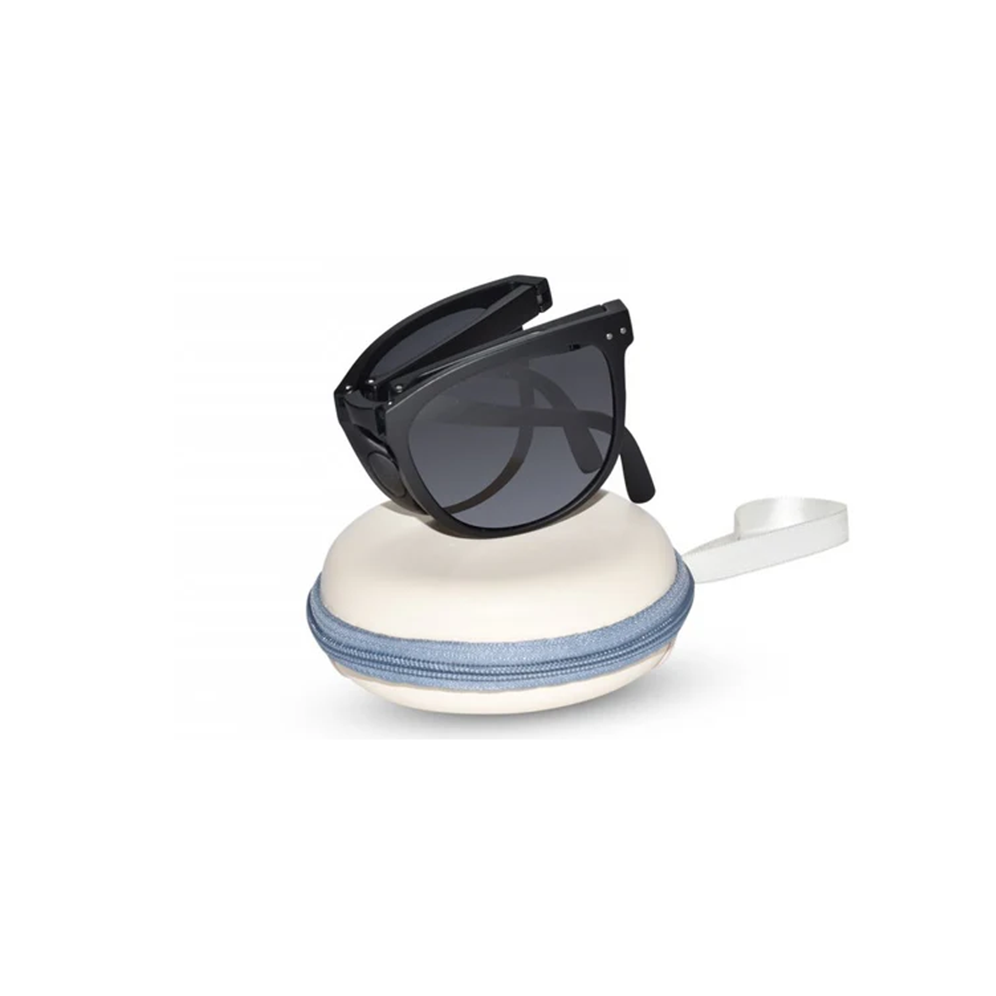 Black Matt Wayfarer Foldable Sunglasses For Men & Women LKS809-BLK