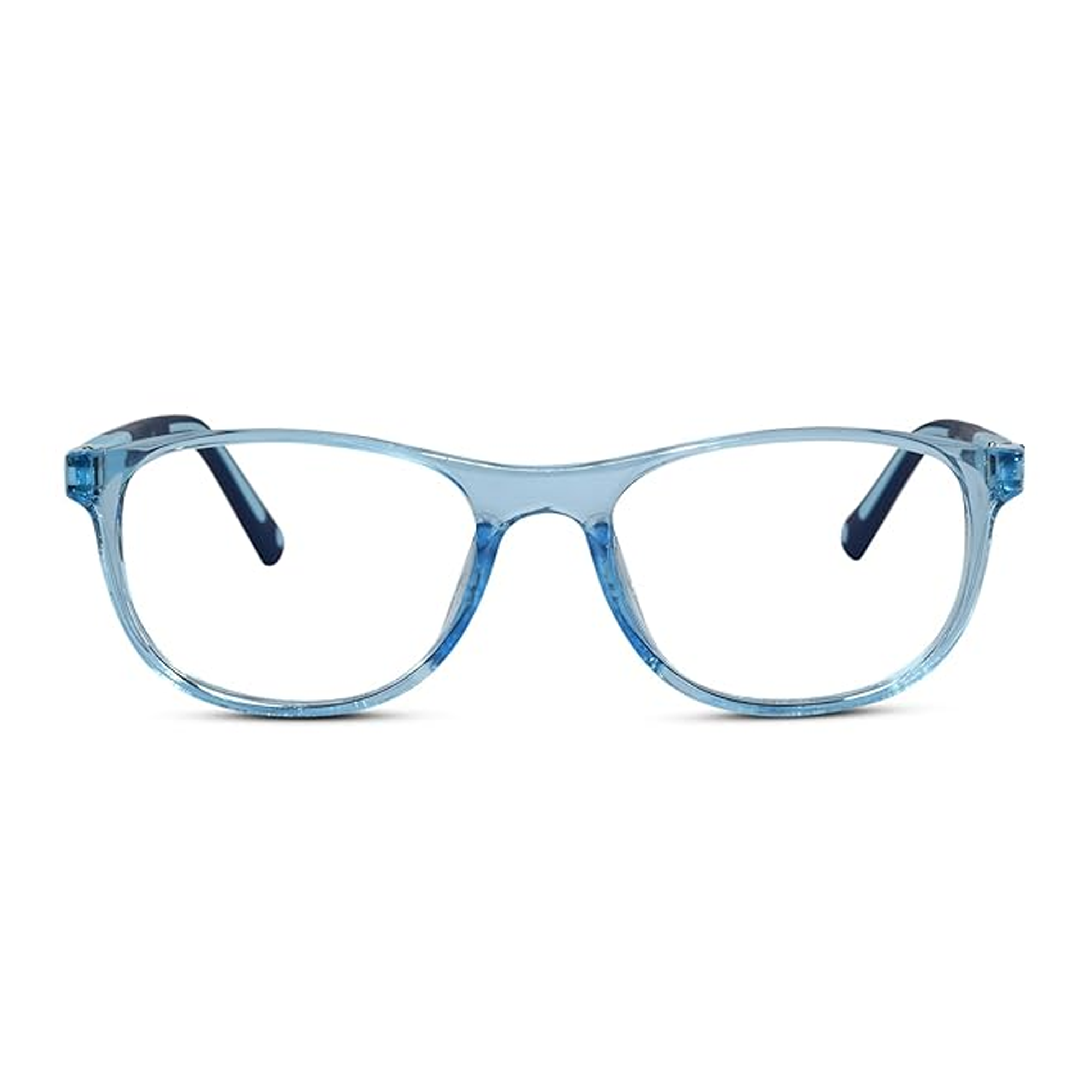 Matt Blue Rectangular 180 Spring Eyeglasses For 6-10 Yrs