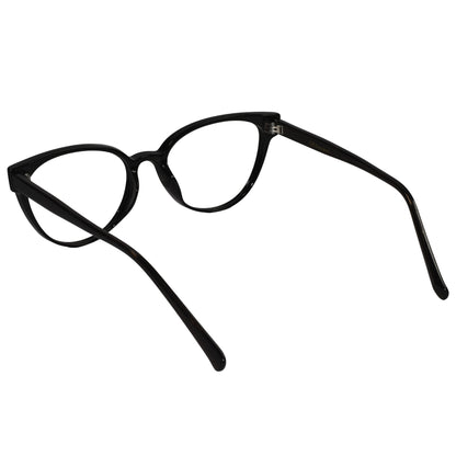 Glossy Black Cat-eye Eyeglasses For Women