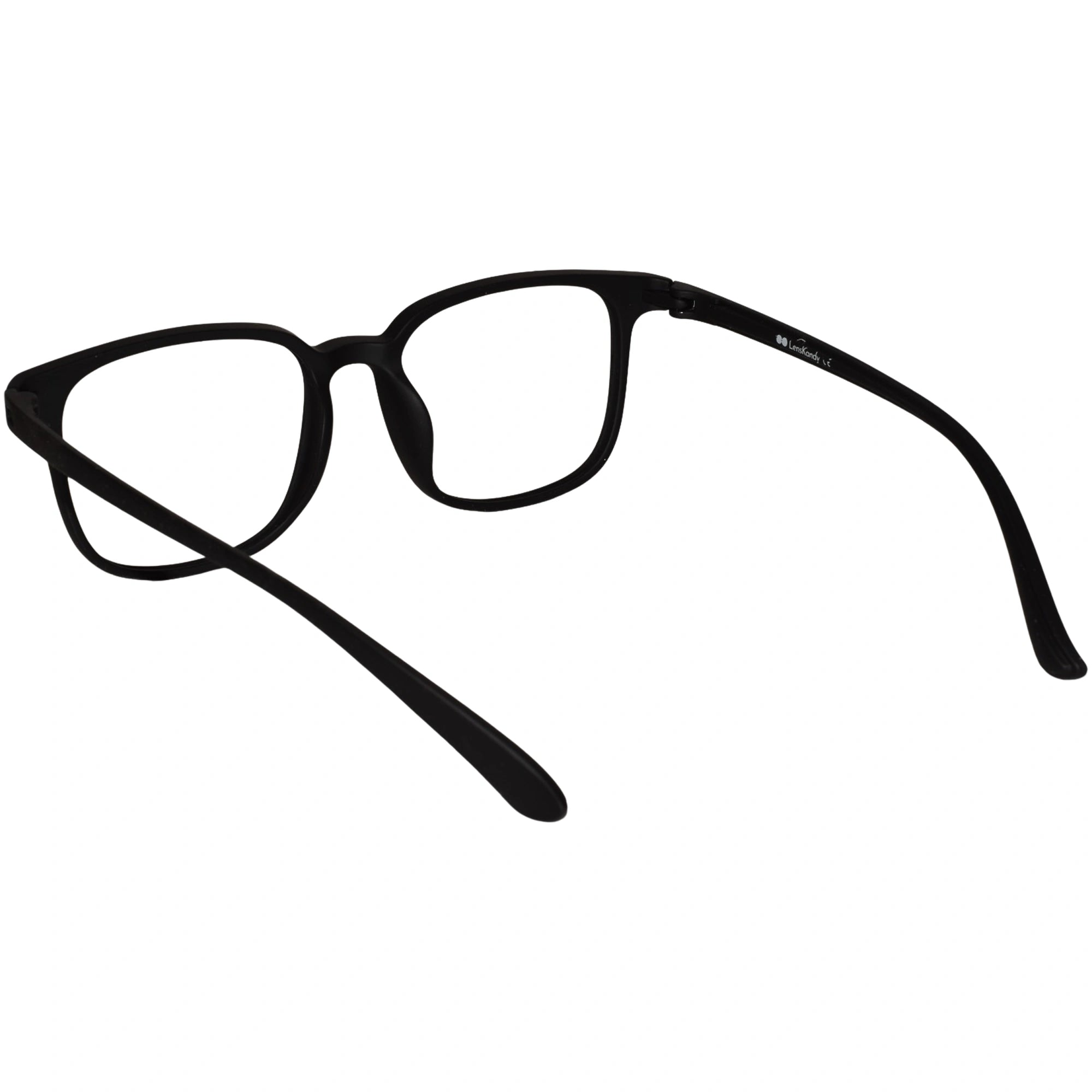 Crystal Black Full Rim Rectangle Eyeglasses For Men & Women LKE7130-BLK