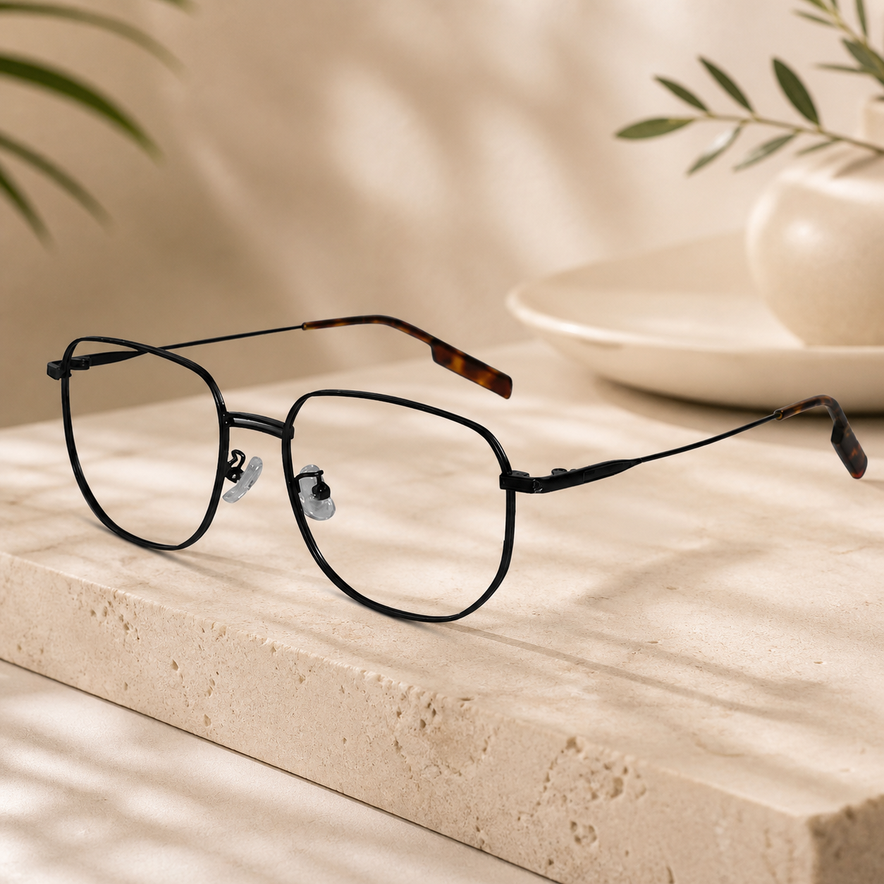 Sleek Black Oversize Eyeglasses For Women LKS5558-BLK