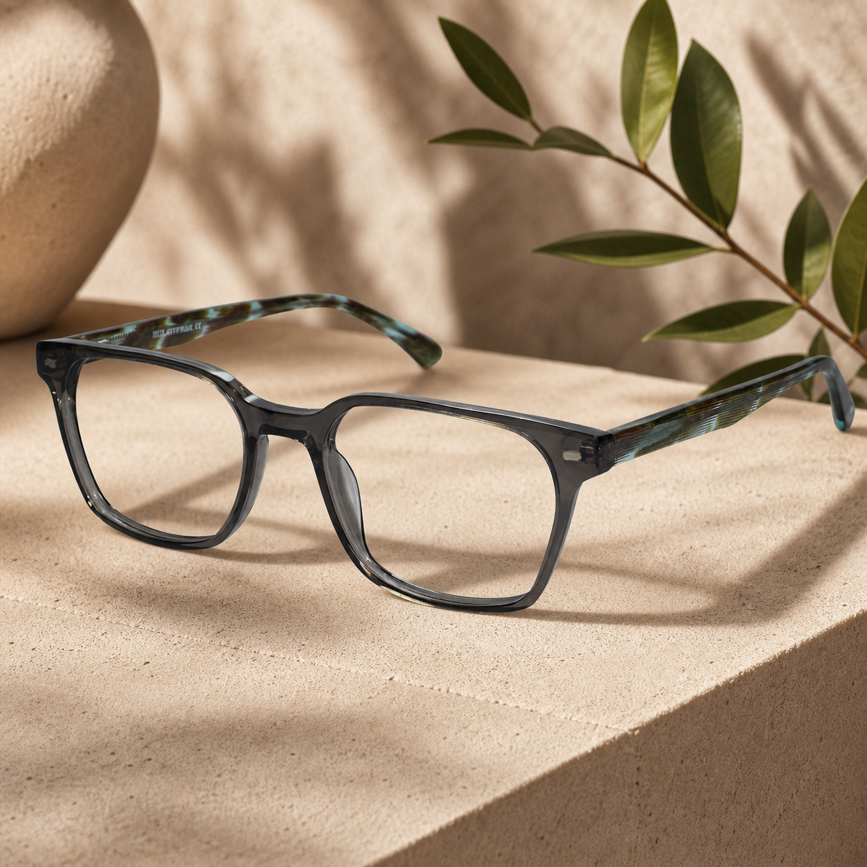 Animal Print Magnetic Clip On Eyeglasses For Men & Women LKS3001-GRY