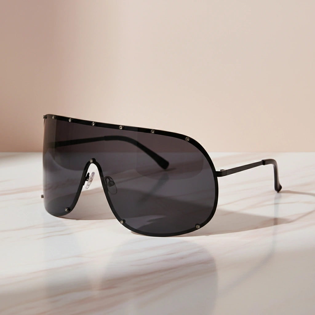 ELINE Oversized  Shield Sunglasses for Men & Women ELS2028-BLK